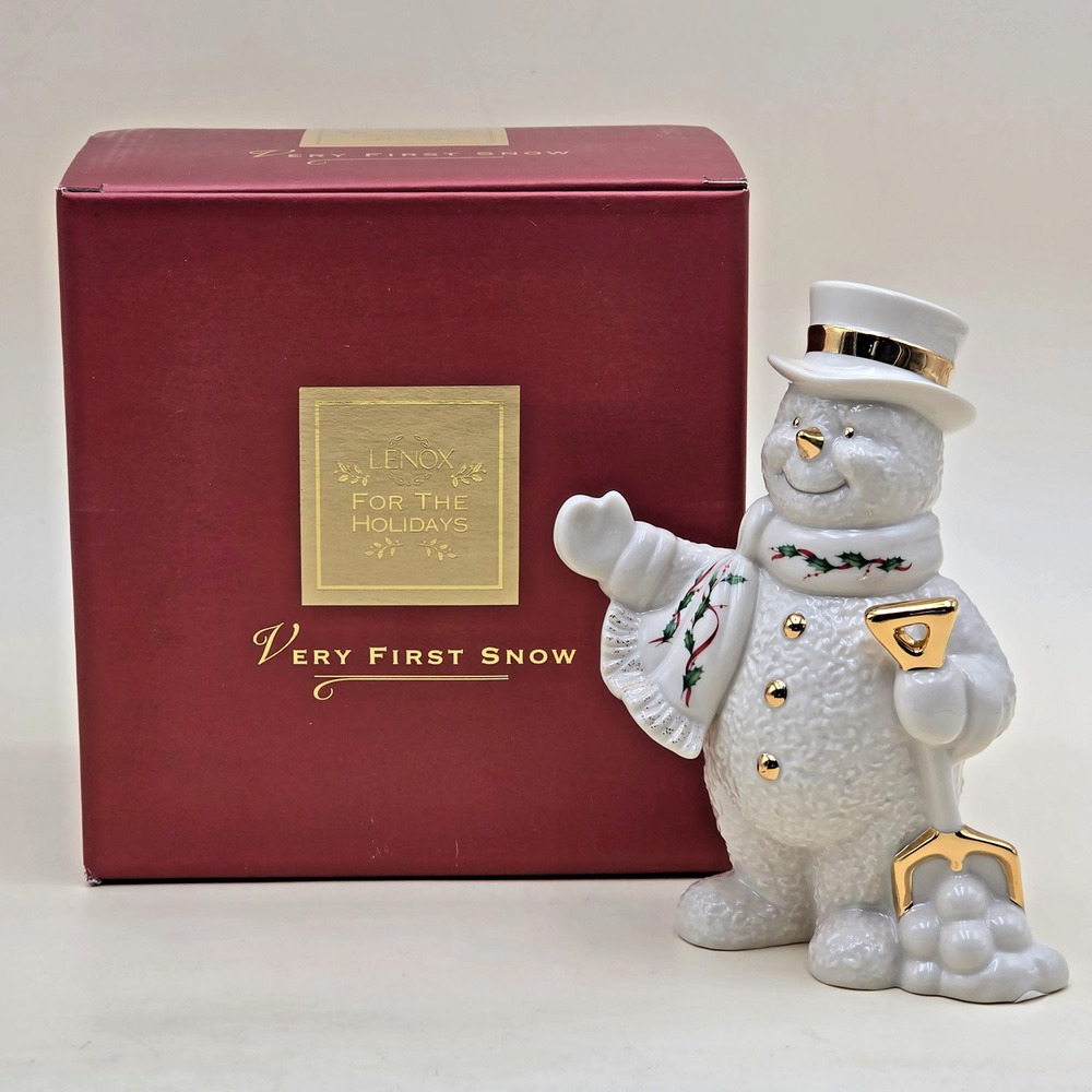Lenox Very First Snow Snowman Ivory Porcelain 24k Gold Accents 802738 with Box